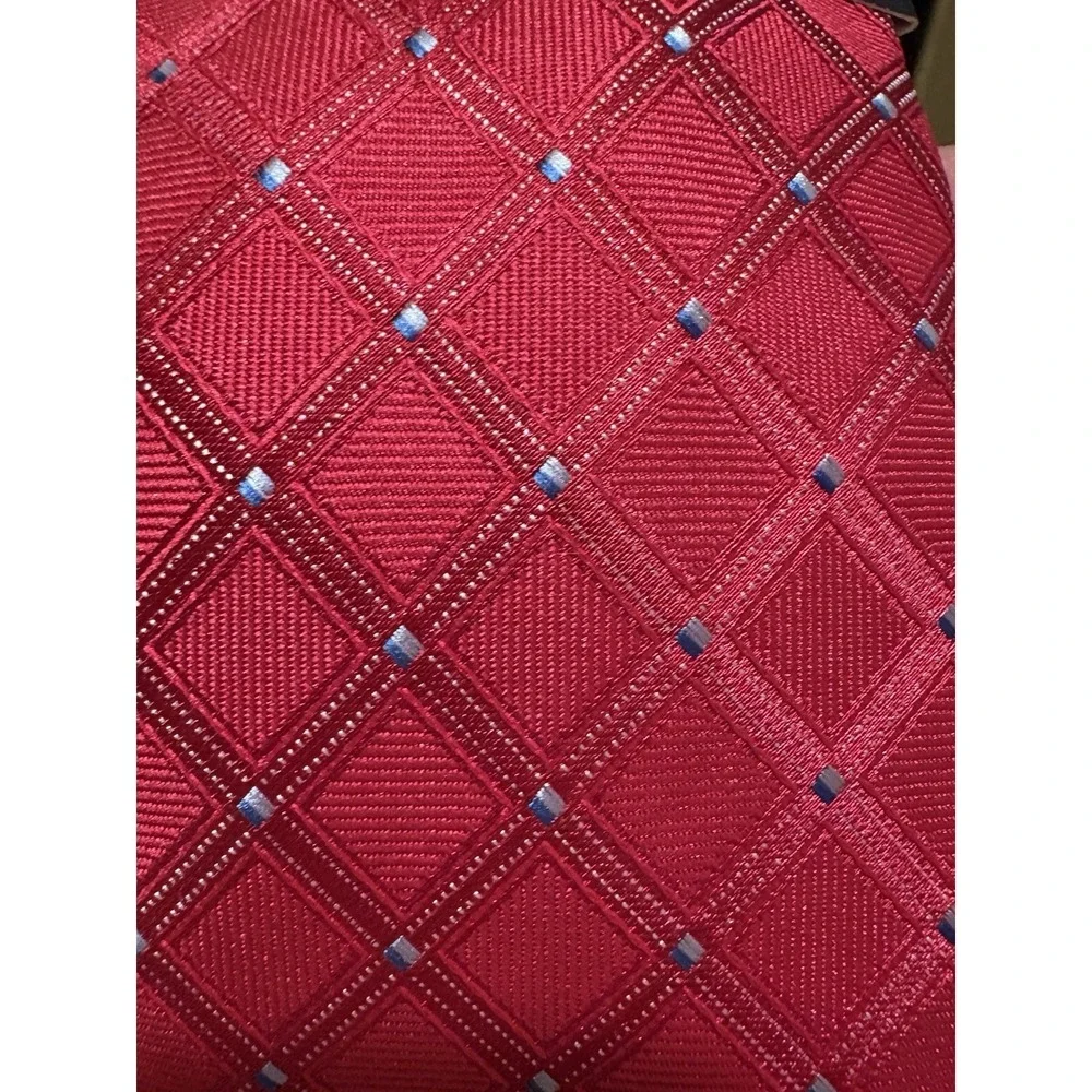 Tie Logo Accent Classic Style Nautica Red Blue Geometric Pattern Woven Men's